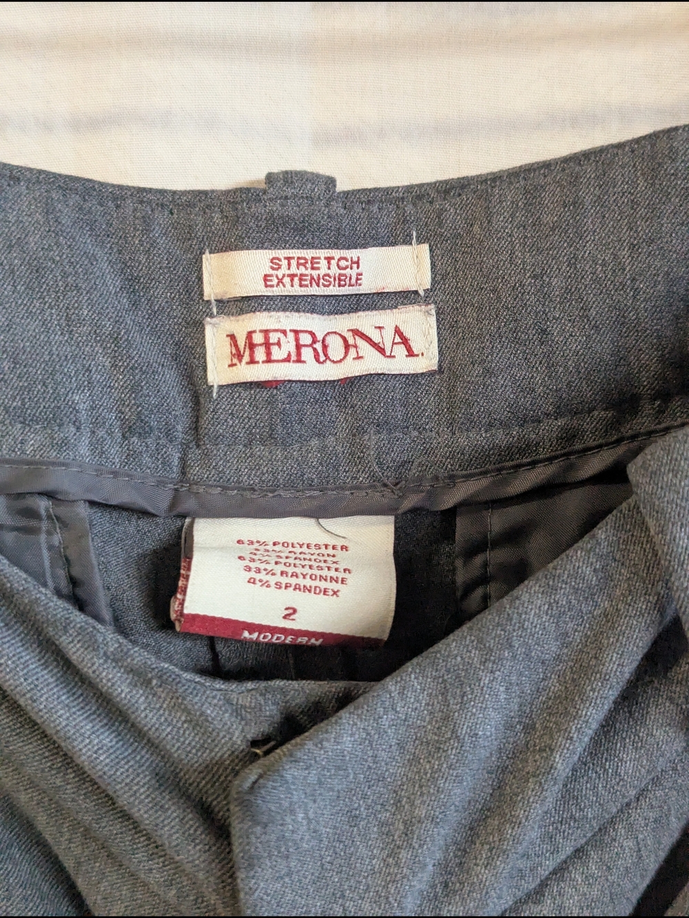 Merona Heather Gray Stretch Dress Pants - Picture 3 of 3